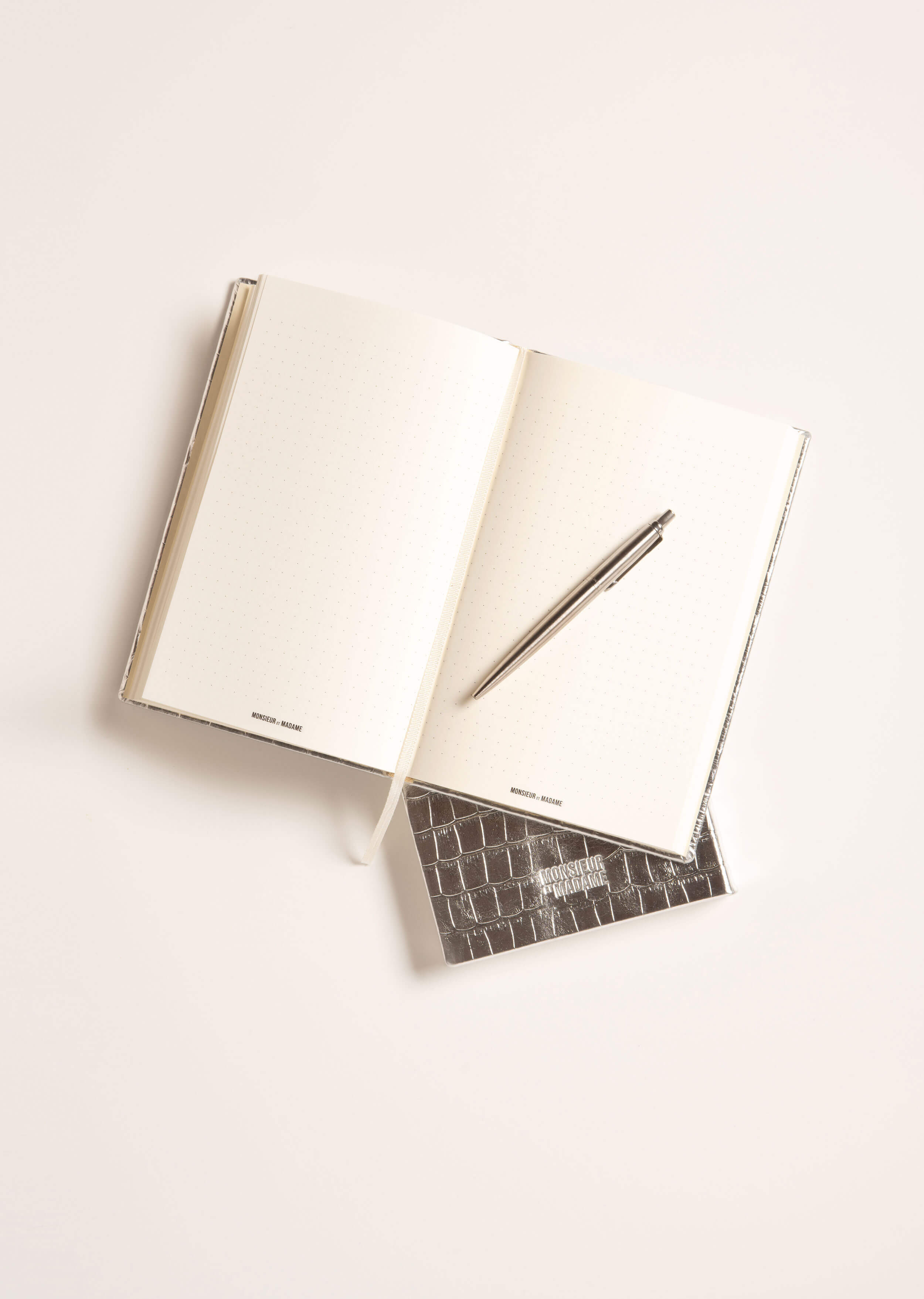 Mirage notebook open showing premium FSC-certified blank pages